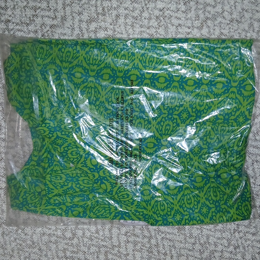 K Jordan S Teal-Kiwi Abstract Twist Shark Bite Top - Picture 5 of 5